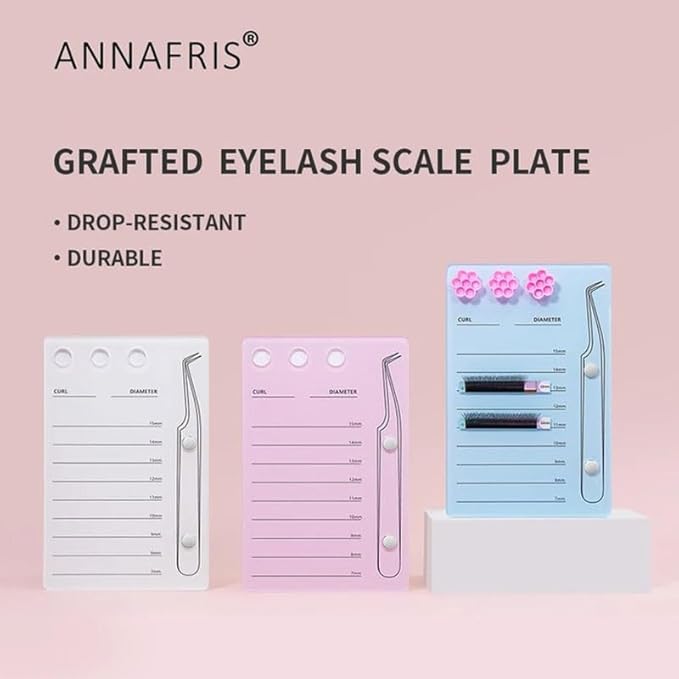 Grafted Eyelash Extension Holder Acrylic Pallet Magnetic Suction Scale Plate Lash Makeup Tools (White)