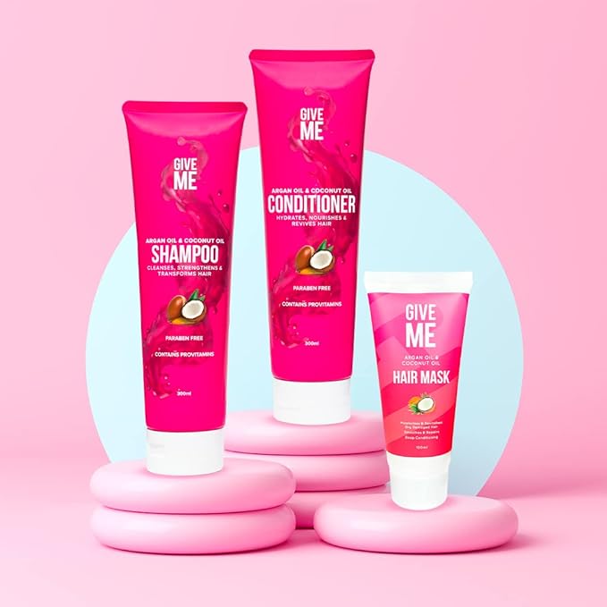 Give Me Cosmetics Conditioner for Dry Hair, Nourishes & Strengthens, Intense Hydration, Argan and Coconut Oil plus Betaine Provitamins B5, Paraben Free