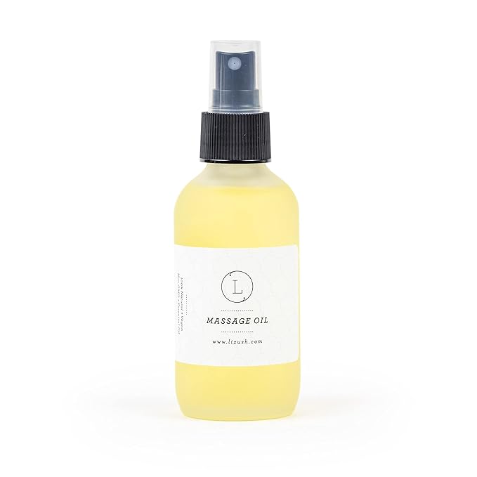 Lizush Eucalyptus Massage Oil, Moisturizing Nourishing and Reviving Massage Oil for Silky Skin, 4 oz Pampering Body Oil for Men, Women, Natural, Vegan and Non GMO, Premium Oils Handmade in the USA