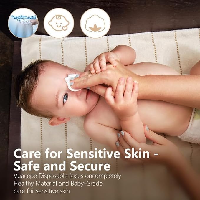 Face Towels Disposable Cotton Facial Towels, 100 Count Biodegradable Soft Dry Facial Tissue, Drying Tissue for Skin Care, Makeup Remover, Disposable Face Cloths for Washing