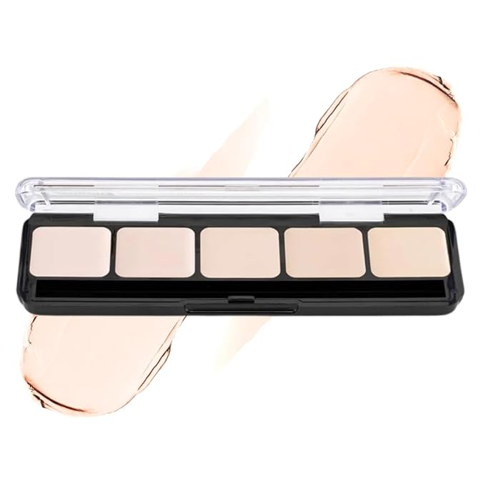 Graftobian HD Glamour Crème Foundation Palette (Ultra-Lights) - High Definition 5 Color Makeup Palette, Cream Based Foundation Concealer and Contour Palette, Full Coverage - Lightest Skin Shades