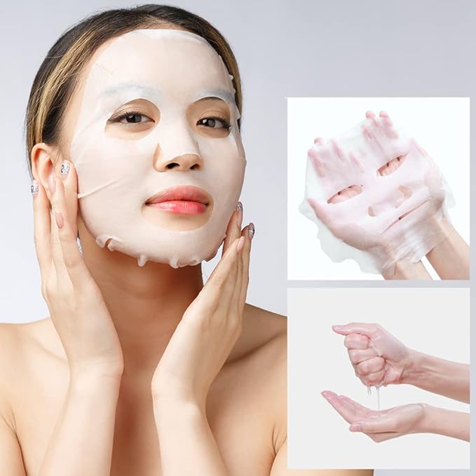 #OOTD Retinol + Hyaluron Serum Korean Sheet Mask Sheet Gift Pack [20 Count] Plumping Glowing Luminating Hydrating Rejuvenating Sheet Mask Gift Pack