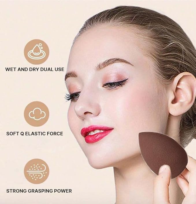 9-Piece Makeup Kit – Features a Variety of Makeup Sponges, Powder Puffs, and a Powder Brush for Perfect Contouring, Blending, and Setting – Beauty Blender Set for a Flawless Finish by Kàllos