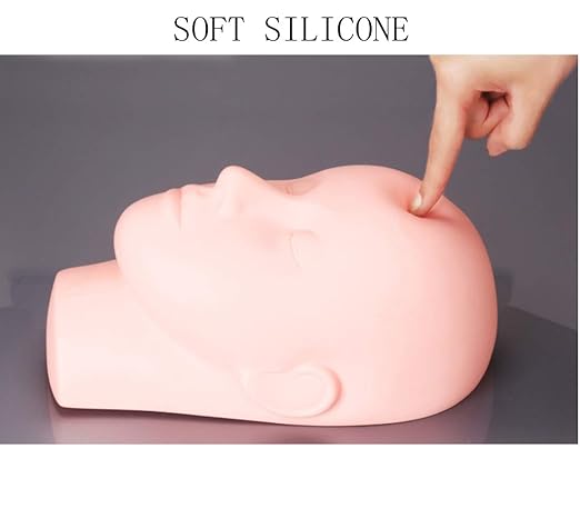 Pro Training Mannequin Flat Head Practice Make Up Eye Lashes Eyelash Extensions,Practice Training Head Manikin Cosmetology Mannequin Doll Face Head-2 Pack