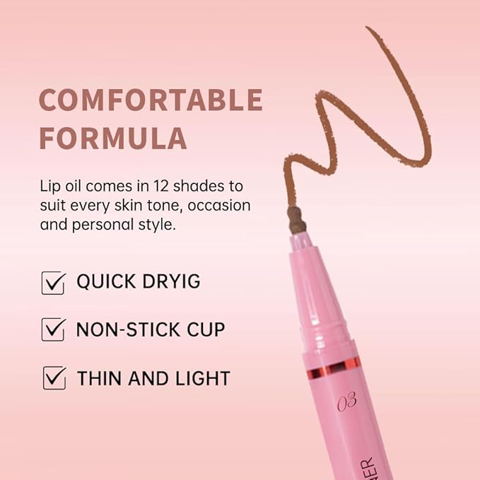 Mocha Brown Liquid Lip Liner Stain, 24 Hour Longwear Matte Lip Tint Liner, Waterproof Transfer-proof Lip Lipstick Lip Liner, All Day Stay Lip Stain 03#