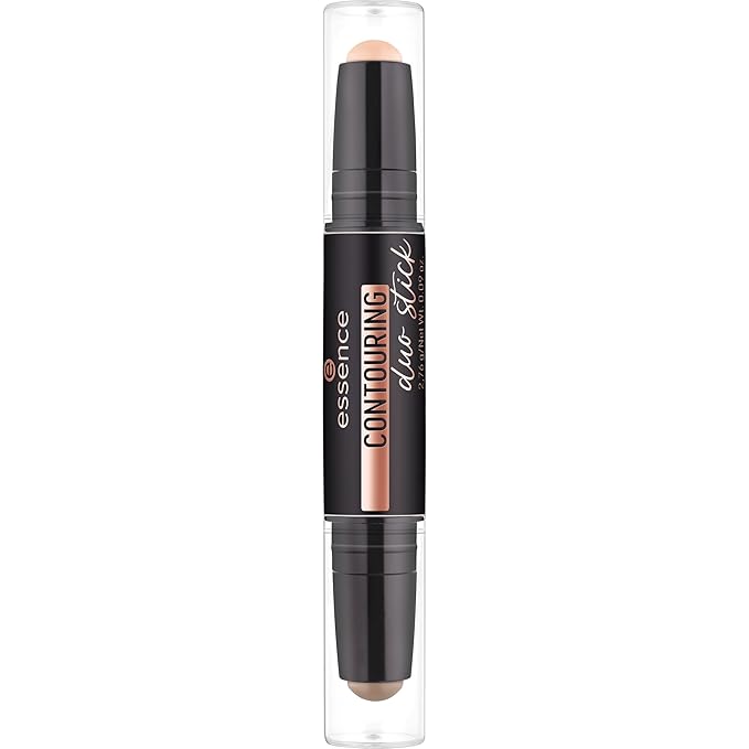 essence | Contour Duo Stick | 2-in-1 Highlight and Contour Slim Stick, Creamy, Buildable and Easy to Apply | Vegan & Cruelty Free (20 | Light)