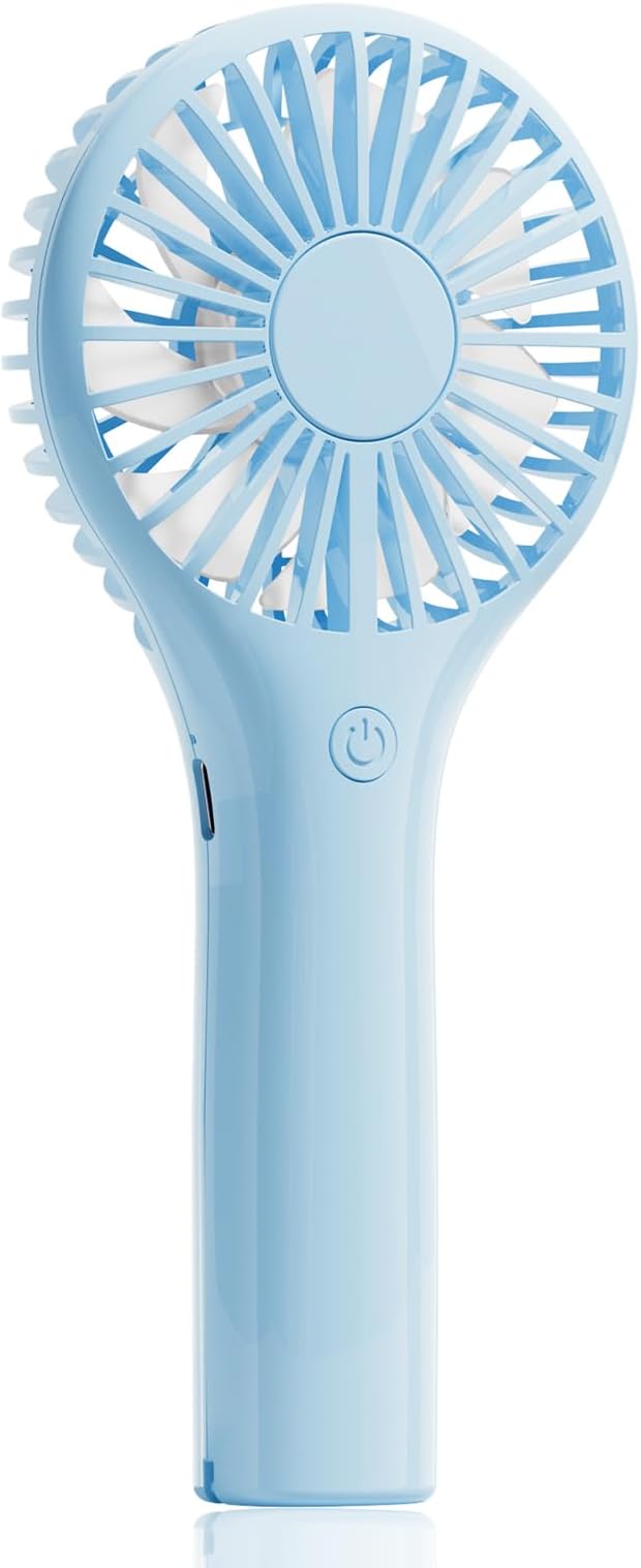 Portable Mini Fan - Powerful Personal Handheld Fan with 3 Speeds, Cute and Small, USB Rechargeable for Travel/Lash/Makeup/Outdoor/Home,Sky Blue