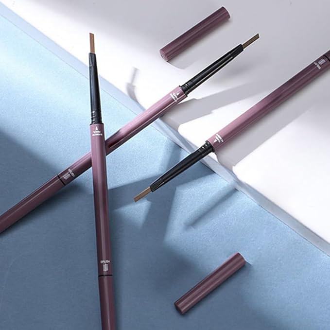 3 Pcs Light Brown Eyebrow Pencils for Women,with Spoolie Brush,Eyebrow Pencil Soft Textured,Waterproof Sweat-proof for Fills in Sparse Areas and Gaps Create a Natural Eye Brow,Vegan & Cruelty-Free