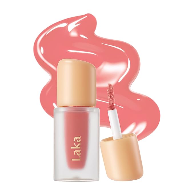 Laka Fruity Glam Lip Tint Mini, Glowing Lip Stain with Wide Color Spectrum, Hydrating & Lightweight Texture, Long-Lasting Bold Stain, Non-Sticky, Vegan, K-Beauty (126 Lucy)