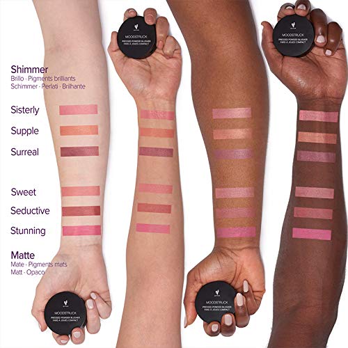 Moodstruck Pressed Blusher | 0.15 oz | Sisterly Pink Shimmer | Lightweight & Blendable Blush for Cheeks | With Antioxidant Ingredients | Radiant Finish