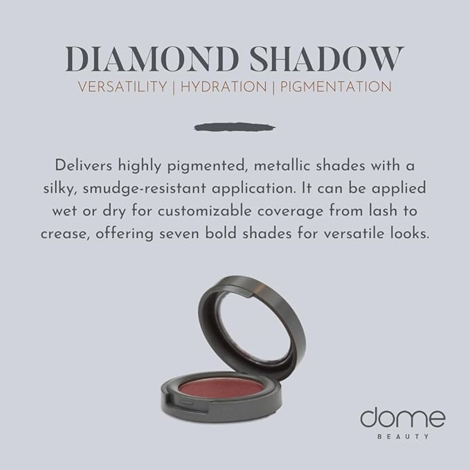 Diamond Eye Shadow - Vegan, Cruelty-Free Shimmer Eyeshadow, Easy-to-Blend Long-Lasting Eye Makeup, Paraben-Free, Sulfate-Free, Natural Metallic Eyeshadow - Brazen Bronze .07 oz