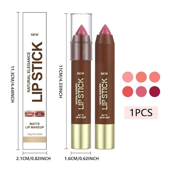 Matte Lipstick Crayon Set for Women, Mauve 24 Hour Lipstick Lip Liner Pencil, Neutral Lip Stick Lipliner Long Lasting Waterproof Smudge Proof, Vegan & Cruelty-Free, 05
