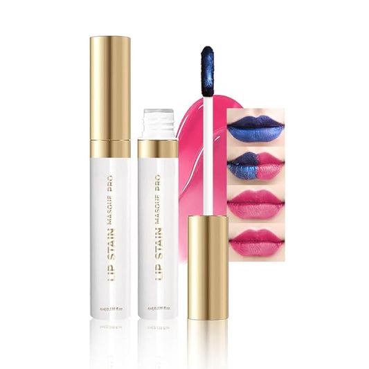 Matte Liquid Lip Gloss Peel Off Masque - Peel Off Lip Stain Tattoo, Long Lasting Waterproof Transfer-proof Lip Mask Lip Stain Peel Off Lip Gloss, Peel Off Lip Tint for Lip Makeup 03#+08#