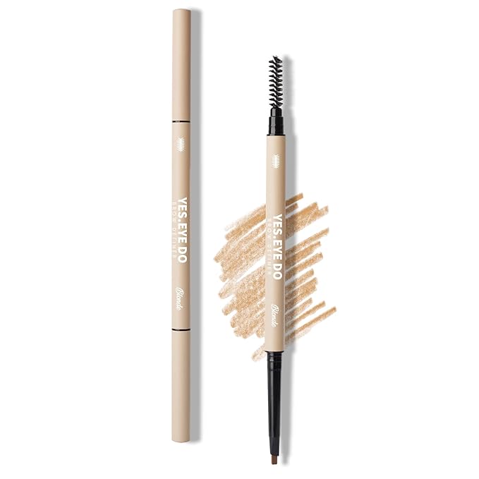 Blonde Eyebrow Pencil, Ultra Fine Eyebrow Pen Blonde, Waterproof Retractable Brow Defineing Pen for Perfectly Filling Shaping Sculpting Sparse Brows, Long Wear, Sweatproof, YES.EYE DO