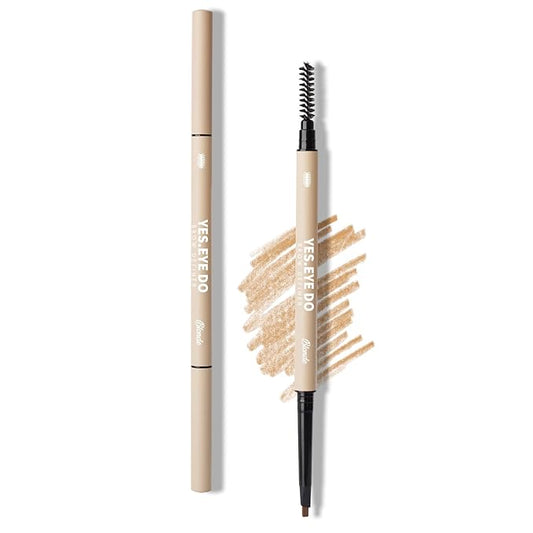 Blonde Eyebrow Pencil, Ultra Fine Eyebrow Pen Blonde, Waterproof Retractable Brow Defineing Pen for Perfectly Filling Shaping Sculpting Sparse Brows, Long Wear, Sweatproof, YES.EYE DO