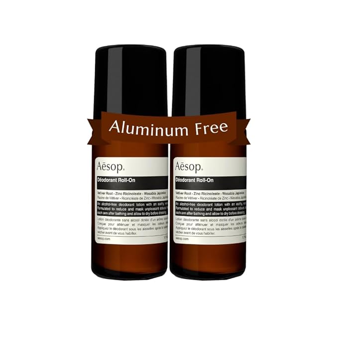 Aesop Roll On Deodorant | Alcohol & Aluminum Free | Reduce and Mask Unpleasant Odors | Woody, Herbaceous, Earthy | 1.6 oz / 50 mL (Pack of 2)
