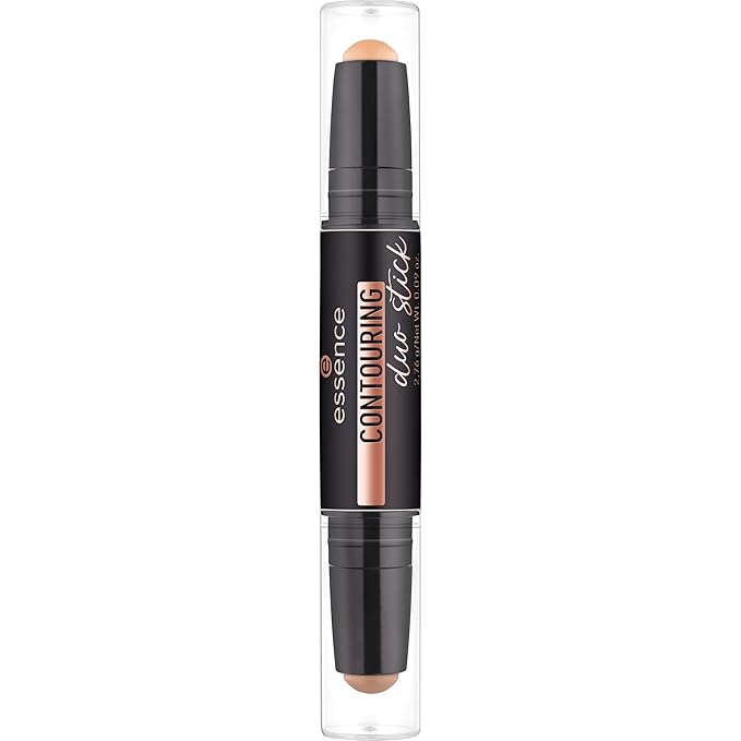 essence | Contour Duo Stick | 2-in-1 Highlight and Contour Slim Stick, Creamy, Buildable and Easy to Apply | Vegan & Cruelty Free (40 | Tan)