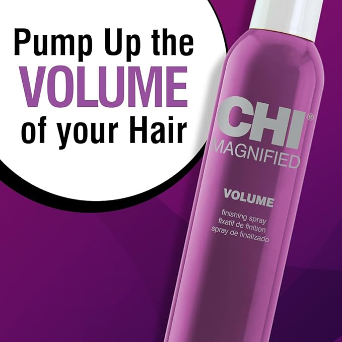 CHI Magnified Volume Finishing Hair Spray, Boosts Volume & Body For Maximum Fullness, Builds Resilience & Strength & Adds Shine, 2.6 Oz