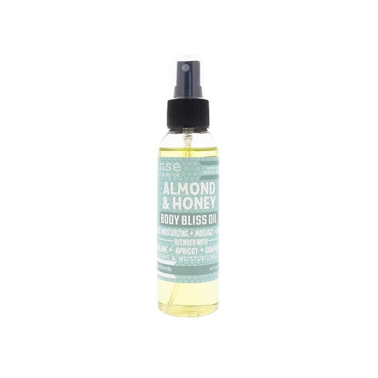 Rinse Bath & Body Almond & Honey Body Oil Moisturizer Spray - Natural Lightweight Fast Absorbing with Squalane, Grapeseed, Apricot & Vitamin E Oil for All Skin Types, 4 fl oz