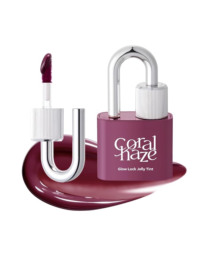 CORLAHAZE Glow Lock Jelly Tint 109 Heavy 4g, Hydrating Jelly Glow Lip Stain, High-Shine, Long-Lasting Color Moisturizing Lip Enhancer with Rosehip Oil, Collectible Lock-Shaped Design, Korean Makeup
