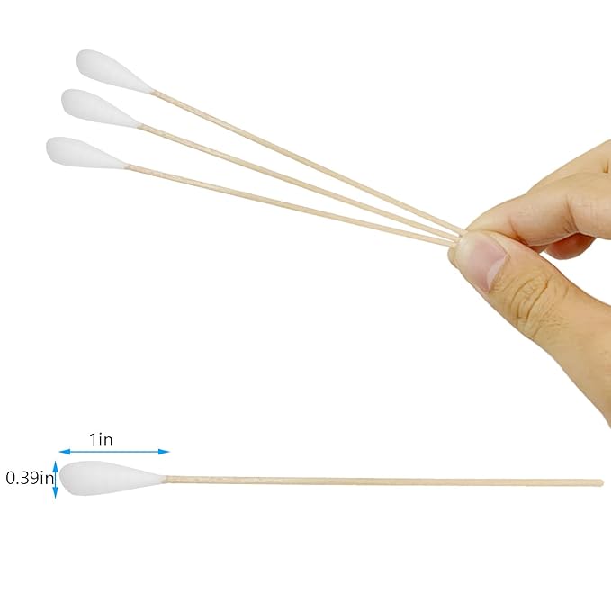 6 Inch Long Cotton Swabs (Large Size) 400pcs for Pets, Gun Cleaning or Makeup