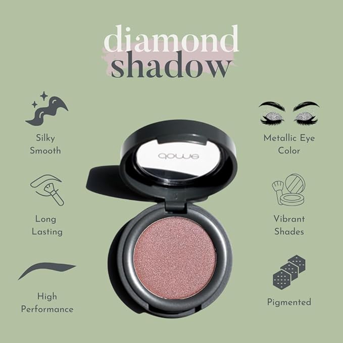 Diamond Eye Shadow - Vegan, Cruelty-Free Shimmer Eyeshadow, Easy-to-Blend Long-Lasting Eye Makeup, Paraben-Free, Sulfate-Free, Natural Metallic Eyeshadow - Brazen Bronze .07 oz