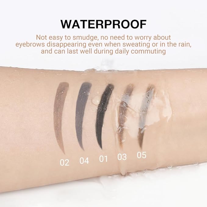 4 Pcs Ultimate Eyebrow Retractable Definer Pencils,Dual-Sided Natural Soft Textured Eyebrow Pencil, for Daily Look Eyebrow Makeup,Brow Brush,Fine Tip lapiz de cejas-Light Brown