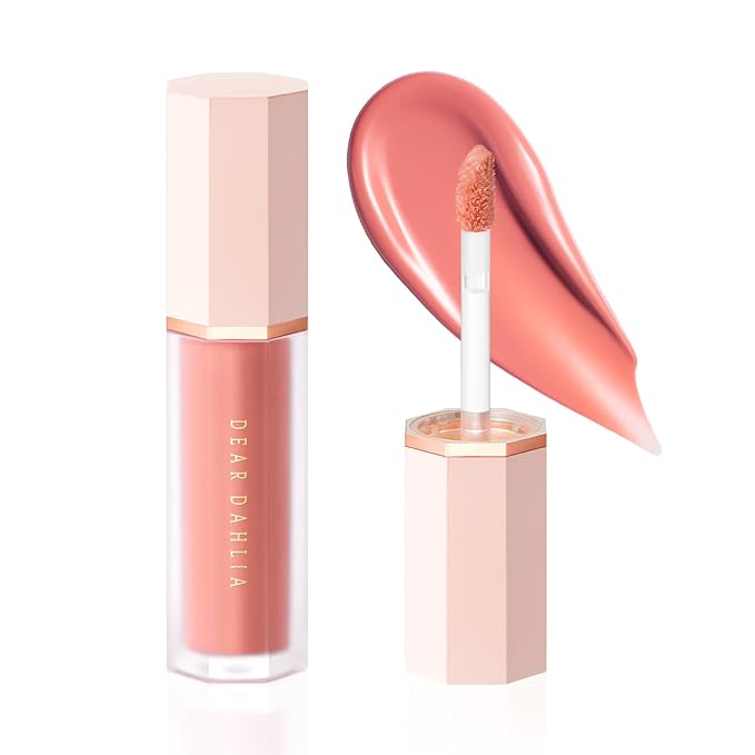 DEAR DAHLIA Petal Drop Blush (Flesh) - Weightless Buildable Liquid Blush with High-Pigment, Long-lasting Dewy Finish, Natural Flush. Hydrating, Vegan, Cruelty-Free Korean Makeup for Cheeks. (0.14 oz)