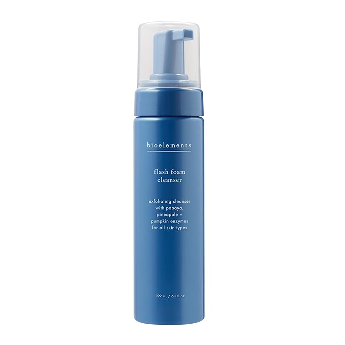 Bioelements Flash Foam Cleanser - 6.5 fl oz - Exfoliating Foam Cleanser for Oily, Combination & Dry Skin - Vegan, Gluten Free - Never Tested on Animals