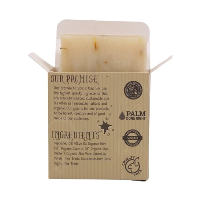 Organic Aloe Calendula Bar Soap - Gentle Cleansing for Sensitive Skin, Unscented - 3 Pack - Experience Healthy and Glowing Skin