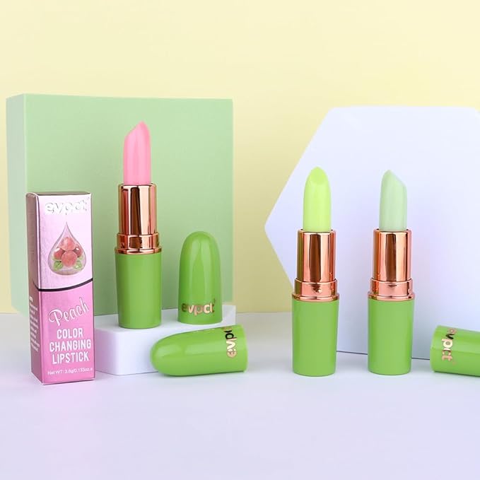 BINGBRUSH Aloe vera Color Changing Lipstick,Moisturizer Long Lasting Lip Care Magic Lip Gloss,Makeup Lipstick Set (3Pcs Aloe vera+ Peach+ Avocado Green, 3 Count (Pack of 1))