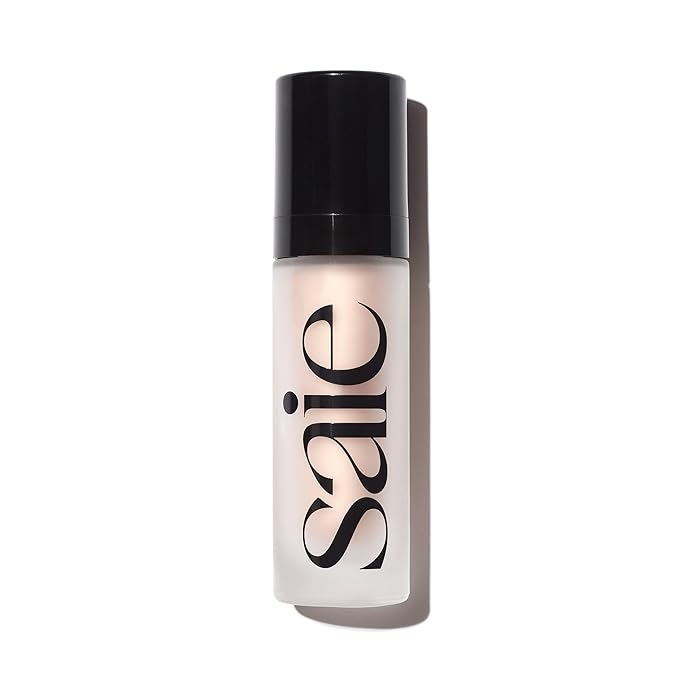 Saie Glowy Super Gel Lightweight Illuminator - Luminizer and Makeup Primer for Glowing Skin - Enriched with Vitamin C + Hydrating Squalane Oil - Starglow (1 oz)