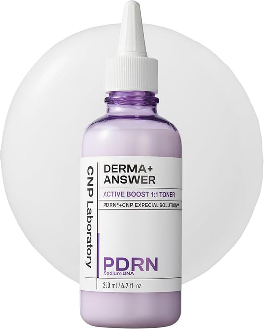 CNP PDRN Active Boost Milky Toner, Salmon DNA Toner with Niacinamide + Rice Water, for Glass Skin, Korean Skincare, 6.7 fl.oz