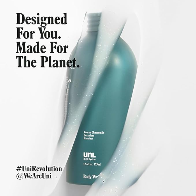 Uni Skin Shield Body Wash Refill - Hydrating Shower Gel & Moisturizing Skin Cleanser - Enriched with Organic Aloe Vera, Kakadu Plum & Australian Caviar Lime - Ocean-Safe Body Care (375 ml)