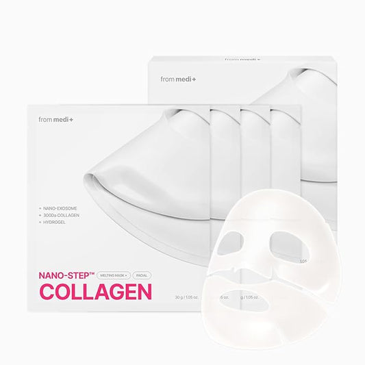 Korean Facial Sheet Mask (Collagen Essence), 4 Count (30g Each) – Moisturizing Care for Smooth-Looking Skin
