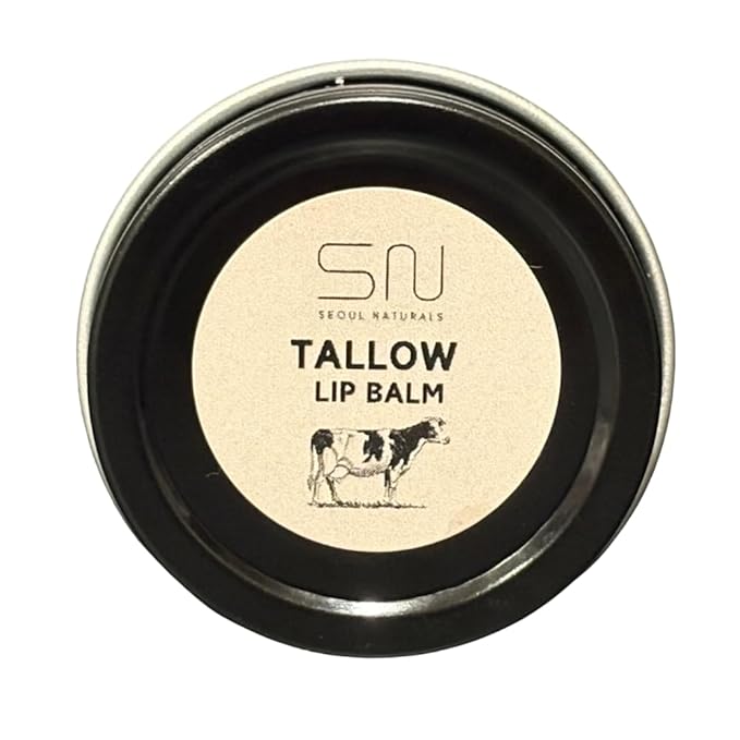 Seoul Naturals Tallow Lip Balm, Vanilla Scented, k beauty, 0.5 oz tin