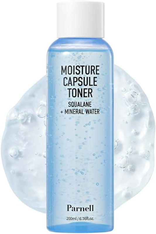 Parnell Squalane Mineral Water Capsule Toner, Deep Hydrating & Nourishing K-Beauty Face Essence for Dry, Sensitive Skin (6.76 fl. oz / 200ml)