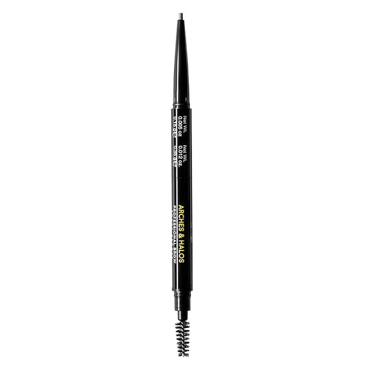Arches and Halos 2 in 1 Defining Eyebrow Pencil and Powder - Brow Powder with Spoolie Brush - Shape and Fill for Natural Look - Dark Brown - 0.017 oz