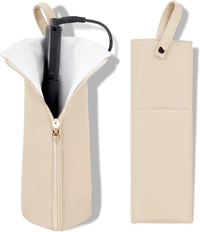 Hot Iron Holder & Mat, Heat Resistant Travel Bag for Curling Iron, Flat Iron - Hair Tool Organizer for Home, Travel