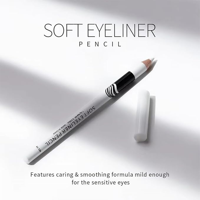 12Pcs Wooden Hard-Core White Eyebrow Pencils, Eyebrow and Eyeliner Pencils, Long Lasting Waterproof and Sweat-Proof, Easy to Color,Beginner Makeup Eyebrow Penci,Create a Natural Brow Makeup