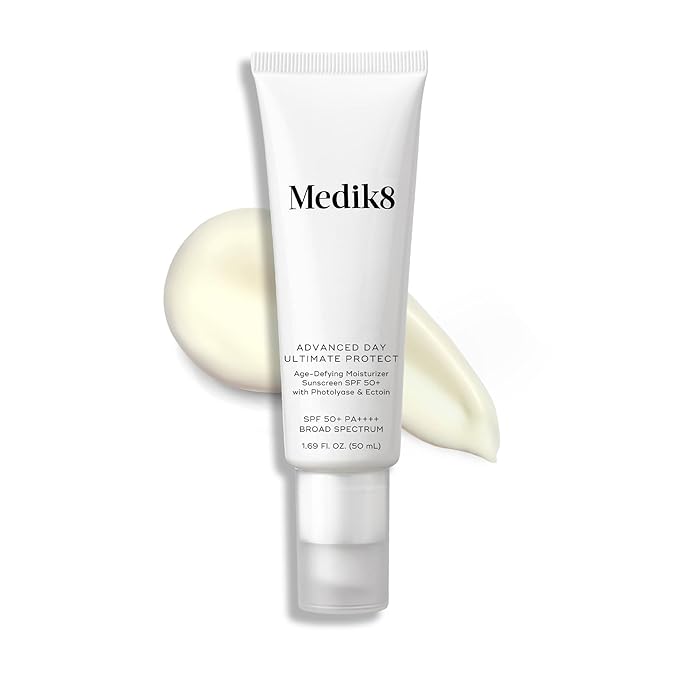 Medik8 Advanced Day Ultimate Protect - Daily Face Moisturizer with Hyaluronic Acid - SPF 50 UVA/UVB Moisturizer Face Cream - Gluten Free - 1.69 oz