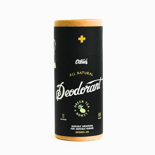 O'Douds Natural Deodorant - Aluminum Free, Paraben Free, Vegan Deodorant for Men & Women - Long-Lasting Protection & Gentle Formula for All Skin Types - Green Tea & Lemon, 3 oz.
