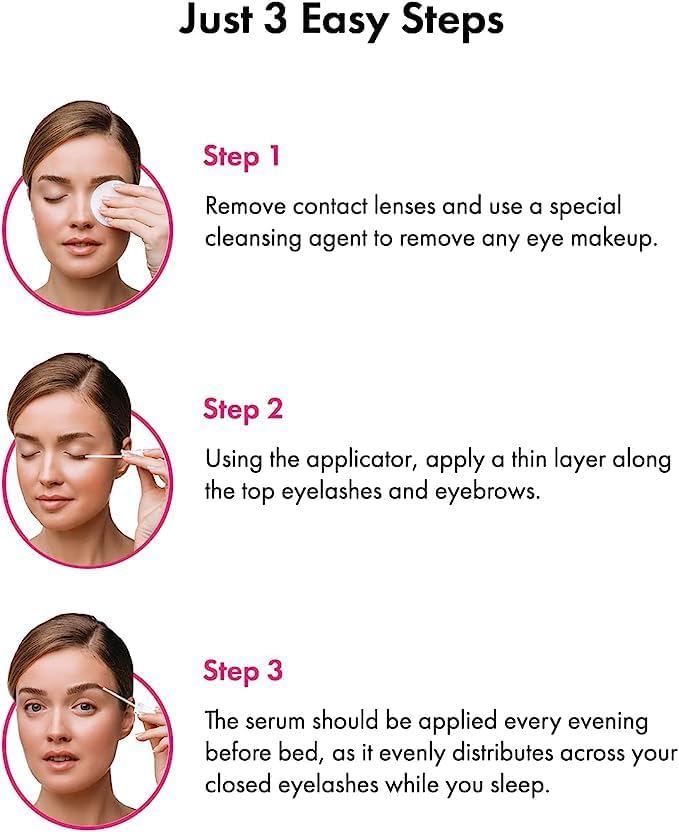 Eyelash Growth Serum - Innovative Formula for Longer, Thicker, Fuller Brows & Lashes - Natural, Cruelty-Free & Hypoallergenic - 0,05 Fl Oz(1,5 ml)