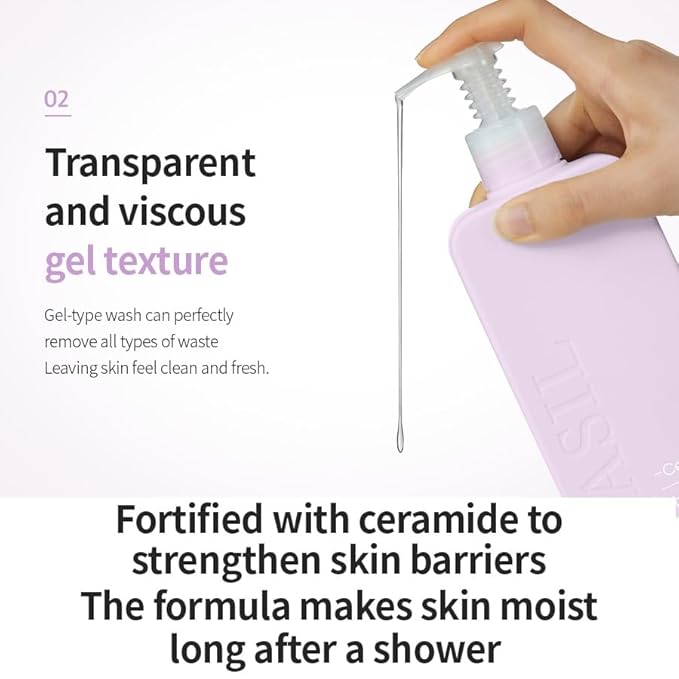 MASIL 7 Ceramide Perfume Shower Gel for Sensitive Skin, Moisturizing Body Wash for Women, Aroma Liquid Soap with 15 Natural Extracts, Korean Skincare Bath & Home Spa (1, White Musk)