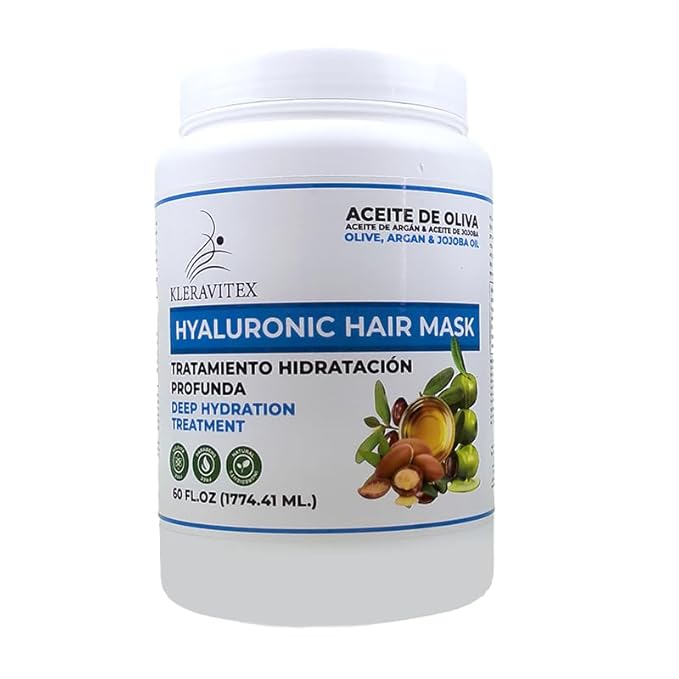 Hyaluronic Hair Mask Formulated With a Rich Blend of Olive Oil and Jojoba Oil to Provide Intense and Lasting Hydration for Dry or Damaged Hair, Restore Vitality and Shine (60 OZ)