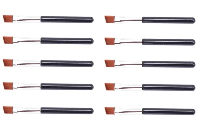 VOSAIDI 10pcs Eyebrow Portable Premium Quality Angled Eye Brow and Spoolie Mini Brush