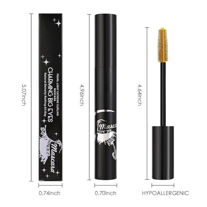 Gold Glitter Mascara – Sparkling Metallic Lash Topcoat for Party & Festival Looks – Long Lasting, Flake-Free, Smudge-Proof – Dazzling Gold Eye Makeup for Bold Glam Styles