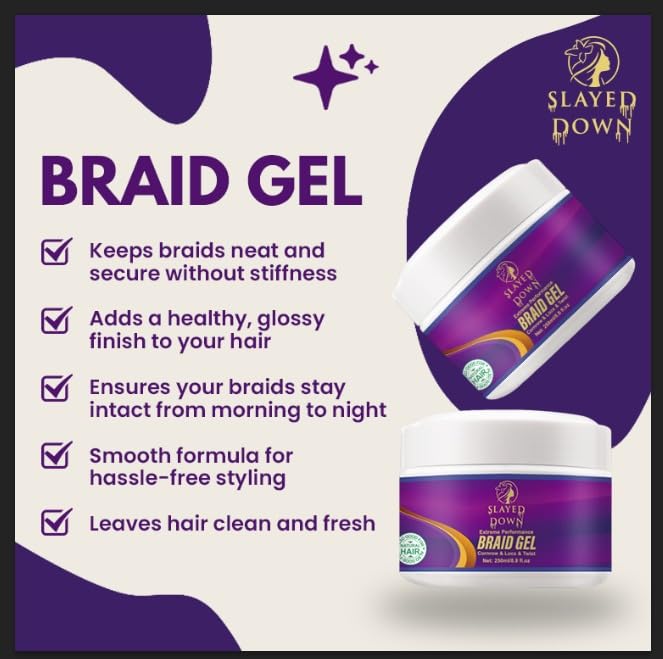 8.8oz Extreme Hold Braiding Gel – All-day Control For Black Women’s Hair, Locks, Braids, Twists, Retwist & Edge Control – Hard Hold, No Flake, High Shine, Locking Jam, Cornrows