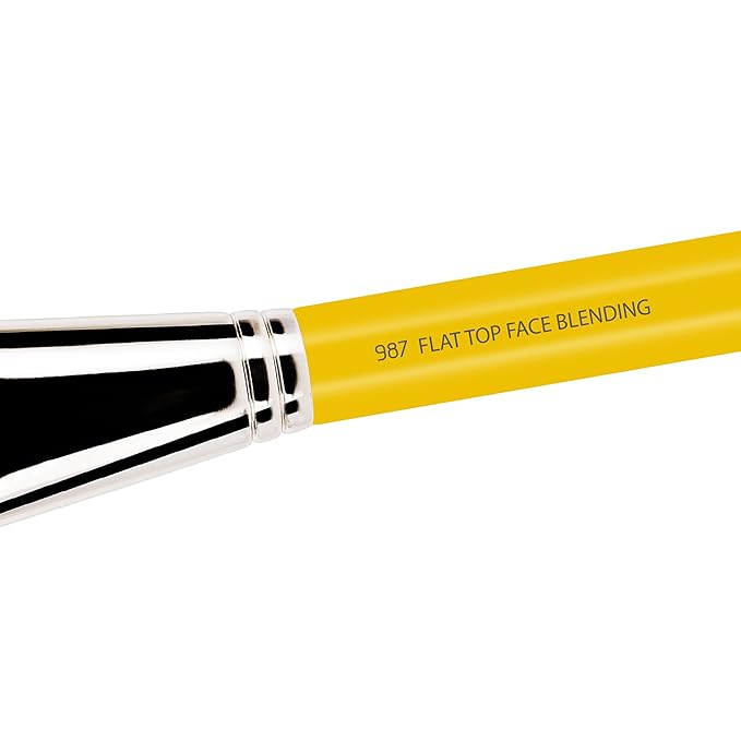 Bdellium Tools Professional Makeup Brush - Studio Series 987 Face Blending - With Soft Synthetic Fibers, For Sculpting Cheekbones and Adding Dimension (Yellow, 1pc)