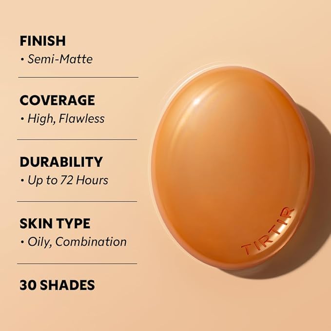 [*Mini Size*] TIRTIR Mask Fit Ai Filter Cushion Foundation | AI-Like Semi-Matte Finish - Up to 72-Hour Medium to Full Coverage Korean Make up Beauty, #10C Shell, 0.15 oz